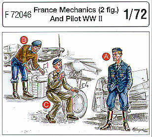 CMK F72046 1:72 French Pilots WWII + Mechanic (3 figs.)