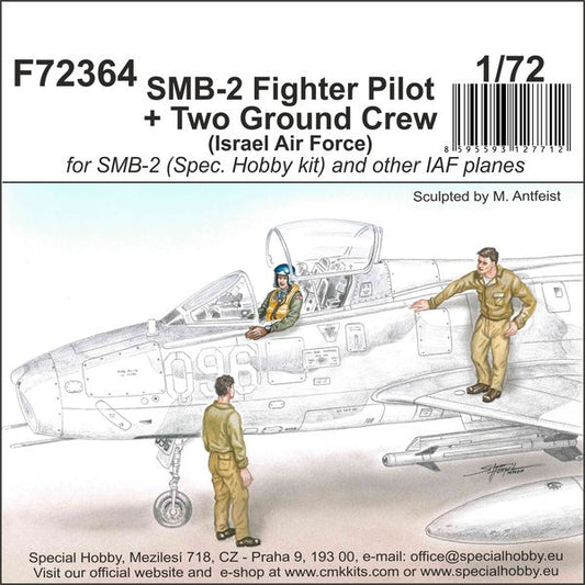 CMK F72364 1:72 Dassault SMB-2 Super Mystere Fighter Pilot + Ground Crew IAF (3 figs.)