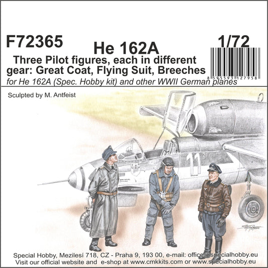 CMK F72365 1:72 Heinkel He-162A Spatz Three Pilot's in Different Gear (3 figs.)