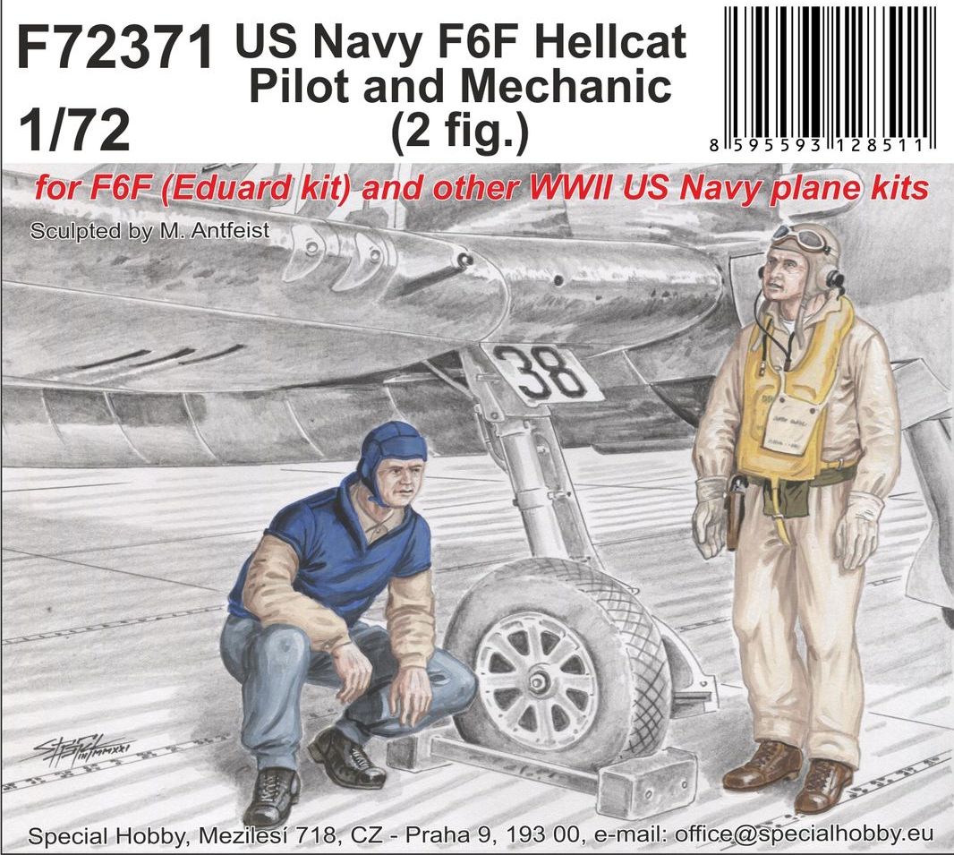 CMK F72371 1:72 US Navy Grumman F-6F Hellcat Pilot & Mechanic (2 figs.)