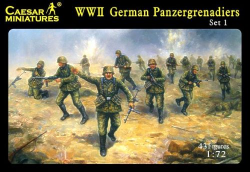 Caesar Miniatures H052 1:72 WWII German Panzergrenadiers Set 1 (43 figures)