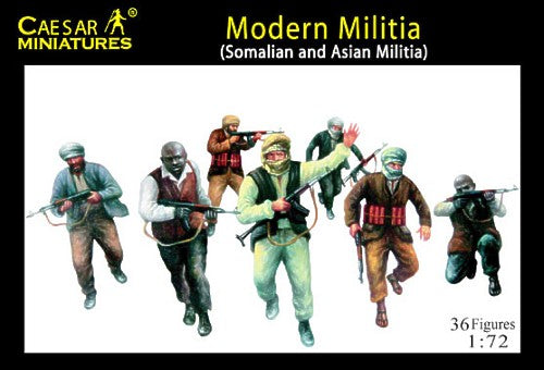 Caesar Miniatures H063 1:72 Modern Militia Somalian and Asian Militia (36 figures)