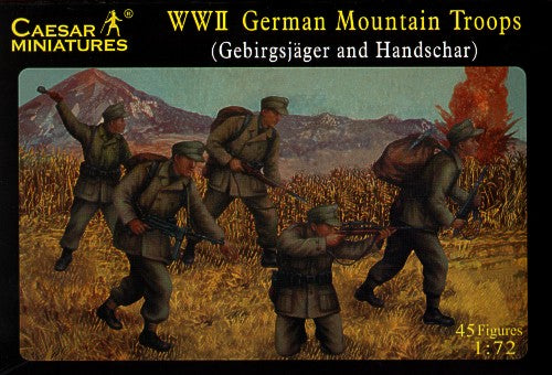 Caesar Miniatures H067 1:72 WWII German Mountain Troops Gebirgsjager and Hanschar (45 figures)