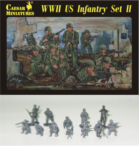 Caesar Miniatures H071 1:72 WWII U.S. Infantry Set 2 (34 figures)