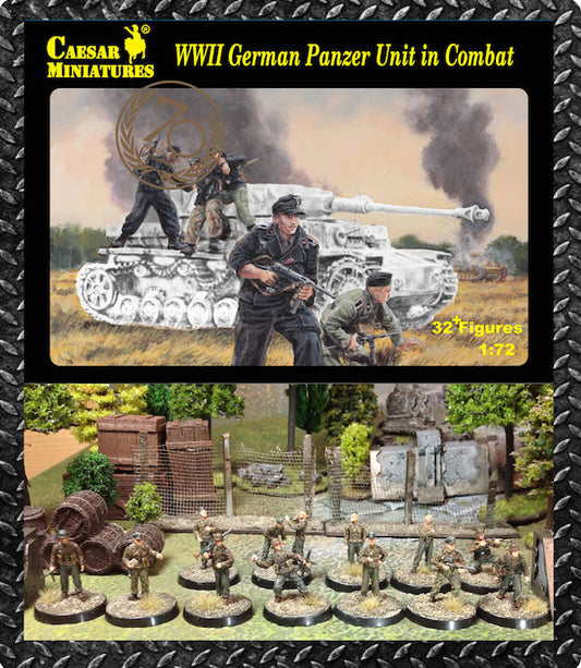 Caesar Miniatures H085 1:72 WWII German Panzer Unit in Combat (32 figures)