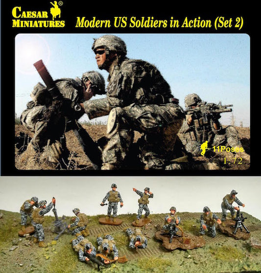 Caesar Miniatures H094 1:72 Modern U.S. Soldiers In Action set 2