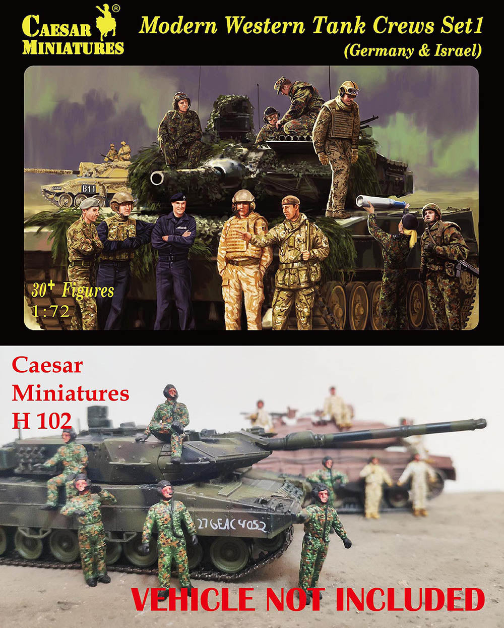 Caesar Miniatures H102 1:72 Modern Western Tank Crew Germany & Israel Set 1 (30 figures)