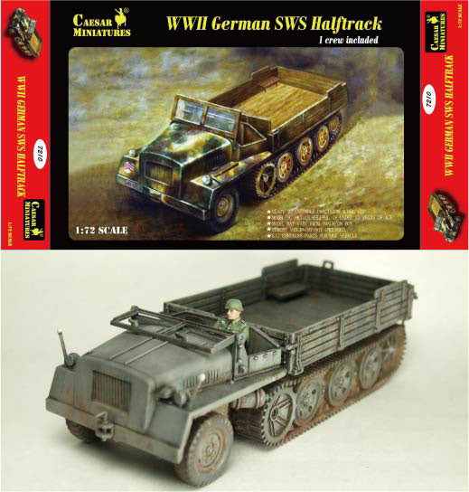 Caesar Miniatures H7210 1:72 WWII German SWS Halftrack (1 crew included)