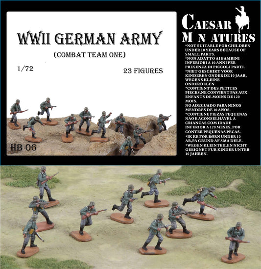 Caesar Miniatures HB06 1:72 WWII German Army Combat Team One (23 figures)