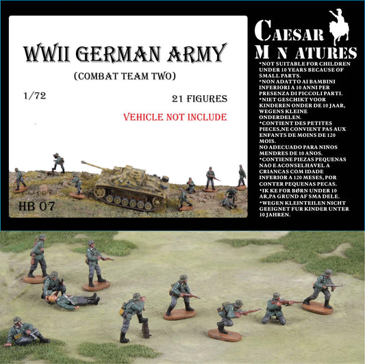 Caesar Miniatures HB07 1:72 WWII German Army Combat Team Two (21 figures)