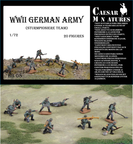 Caesar Miniatures HB08 1:72 WWII German Army Sturmpioniere Team (20 figures)