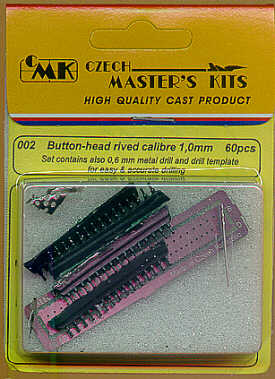 CMK 002 1:35 Button-Head Rivets 1,00mm x 60 & 0,6mm Drill and Template