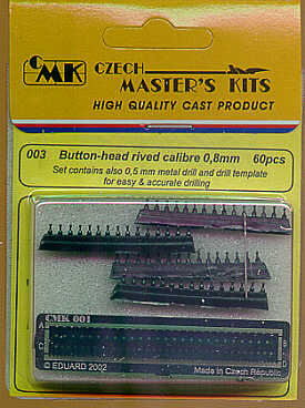 CMK 003 1:35 Button-Head Rivets 0,8mm x 60 & 0,5mm Drill and Template