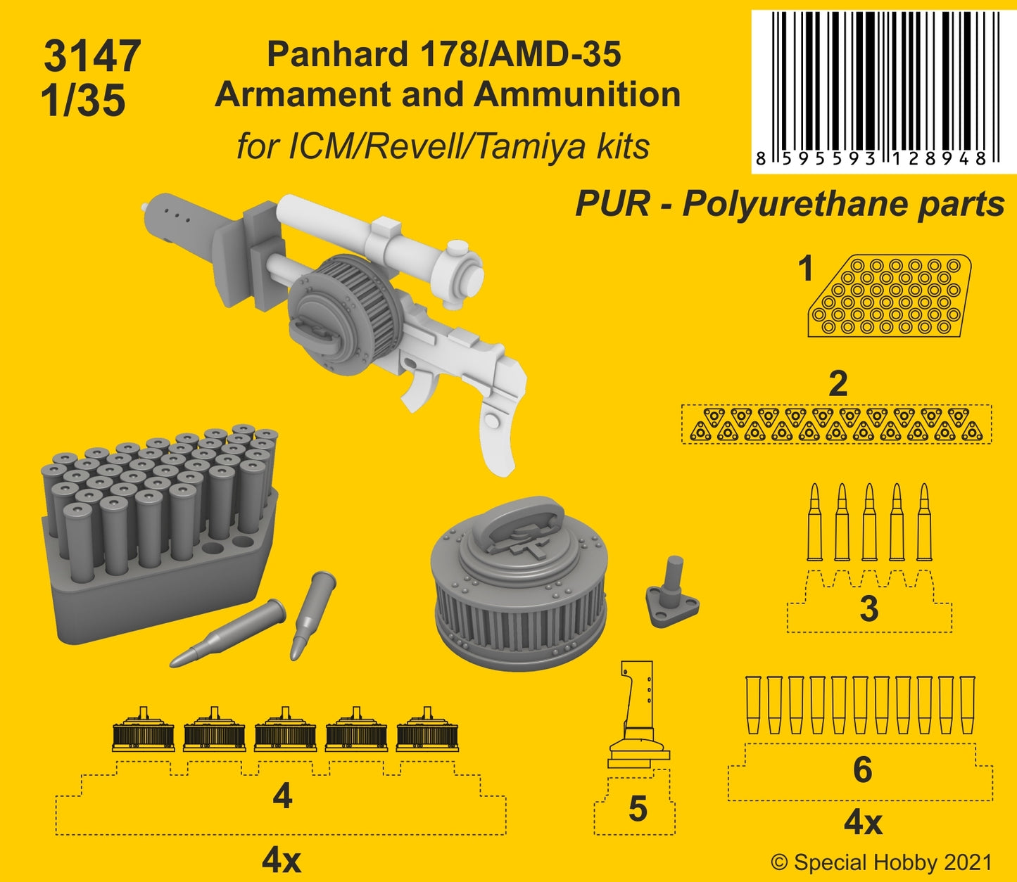 CMK 3147 1:35 Panhard 178/AMD-35 Armament and Ammunition