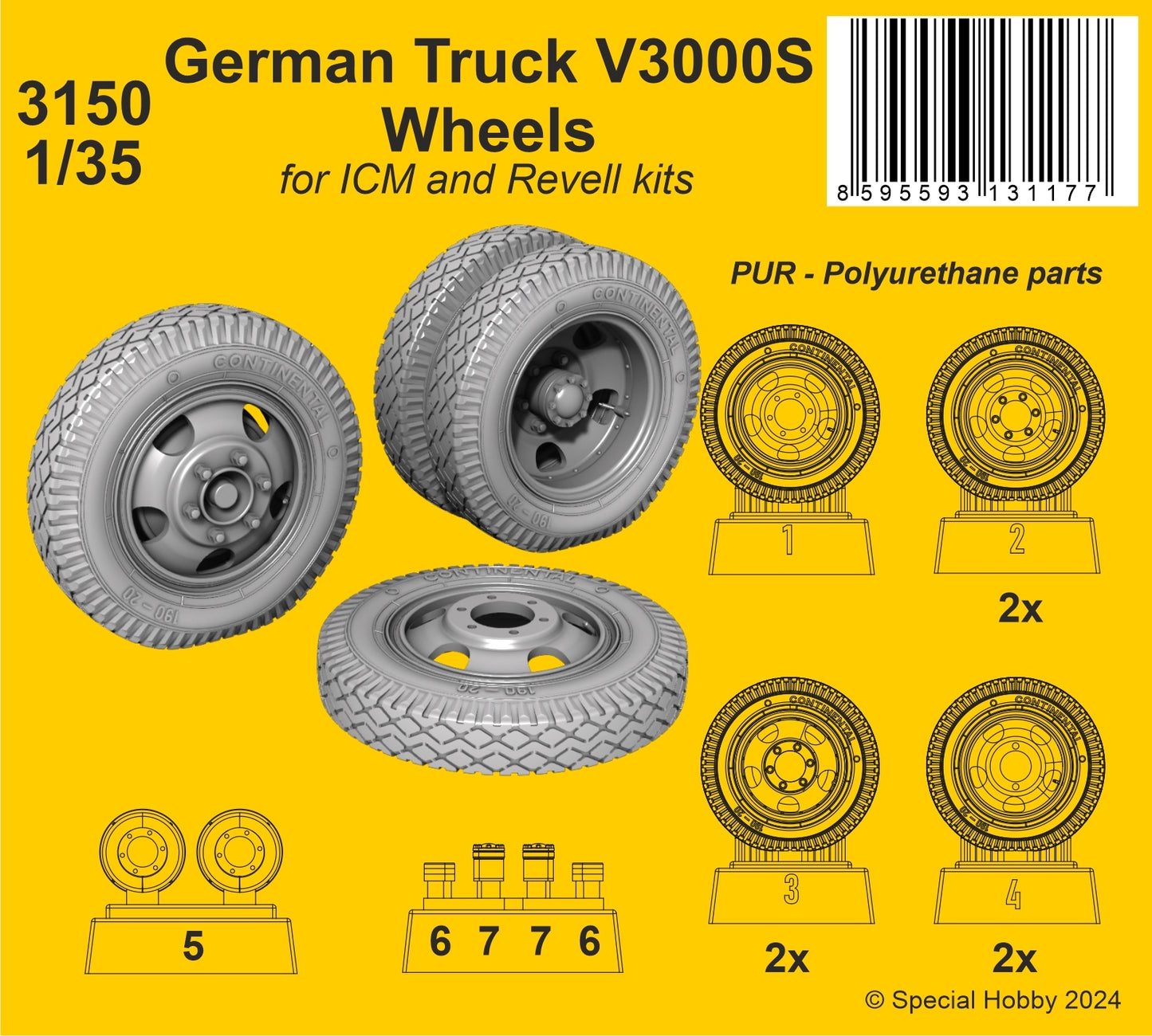 CMK/Czech Master Kits 3150 1:35 Ford V 3000 S Wheels.