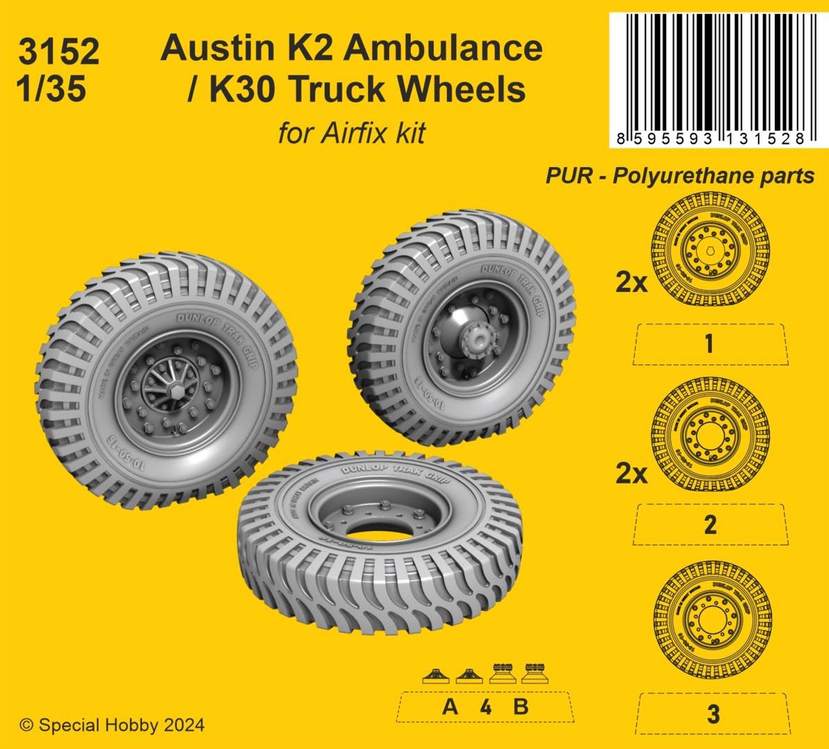 CMK/Czech Master Kits 3152 1:35 Austin K2/Y Ambulance / K30 Truck Wheels