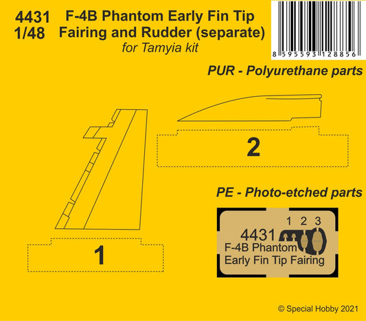 CMK 4431 1:48 McDonnell F-4B Phantom Early Fin Tip Fairing and Rudder (Separate)