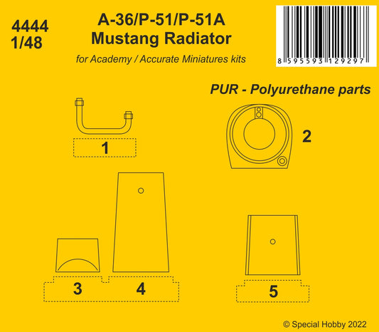 CMK 4444 1:48 North-American A-36 Apache / P-51/P-51A Mustang Radiator