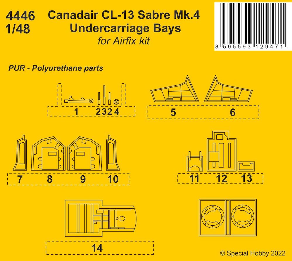 CMK 4446 1:48 Canadair CL-13 Sabre Mk.4 Undercarriage Bays