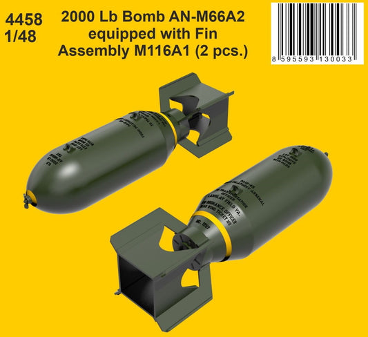 CMK 4458 1:48 2000 Lb Bomb AN-M66A2 Equipped with Fin Assembly M116A1 (2 pcs.)