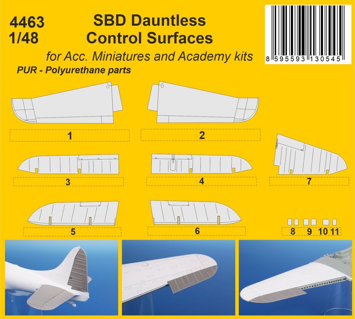 CMK/Czech Master Kits 4463 1:48 Douglas SBD Dauntless Control Surfaces