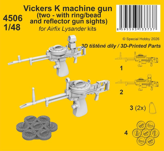 CMK/Czech Master Kits 4506 1:48 Vickers K machine gun (two - with ring/bead and reflector gun sights)