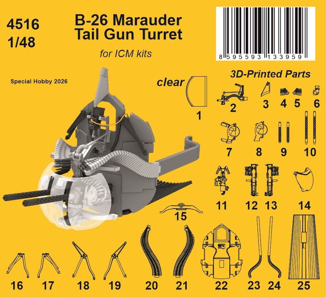 CMK/Czech Master Kits 4516 1:48 Martin B-26 Marauder Tail Gun Turret