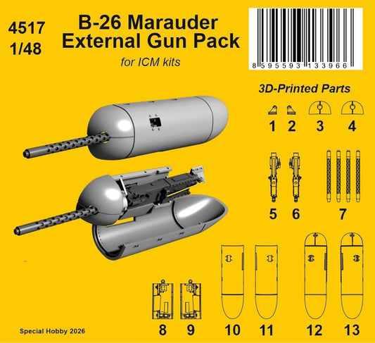 CMK/Czech Master Kits 4517 1:48 Martin B-26 Marauder External Gun Pack
