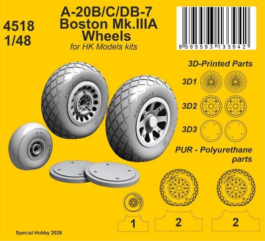 CMK/Czech Master Kits 4518 1:48 Douglas A-20B/A-20C/DB-7 Boston Mk.III Wheels