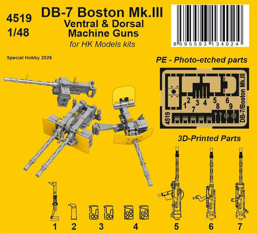 CMK/Czech Master Kits 4519 1:48 Douglas DB-7 Boston Mk.III Ventral & Dorsal Machine Guns
