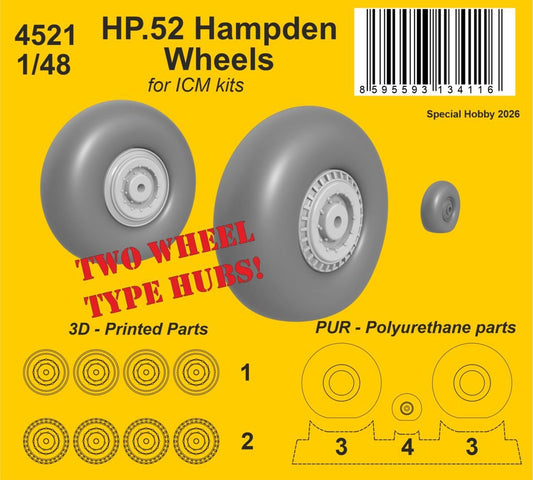 CMK/Czech Master Kits CMK4521 1:48 Handley-Page Hampden Wheels
