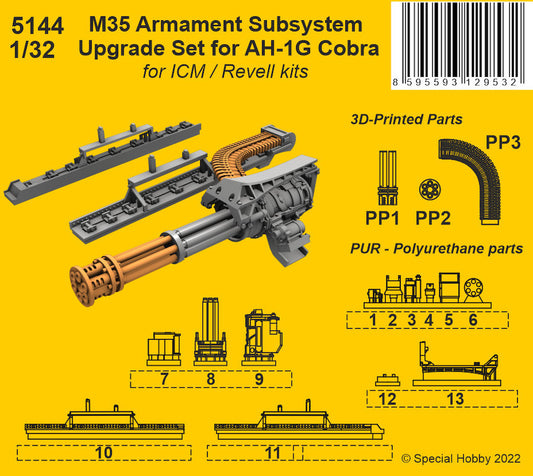 CMK 5144 1:32 M35 Armament Subsystem Upgrade Set for Bell AH-1G Cobra