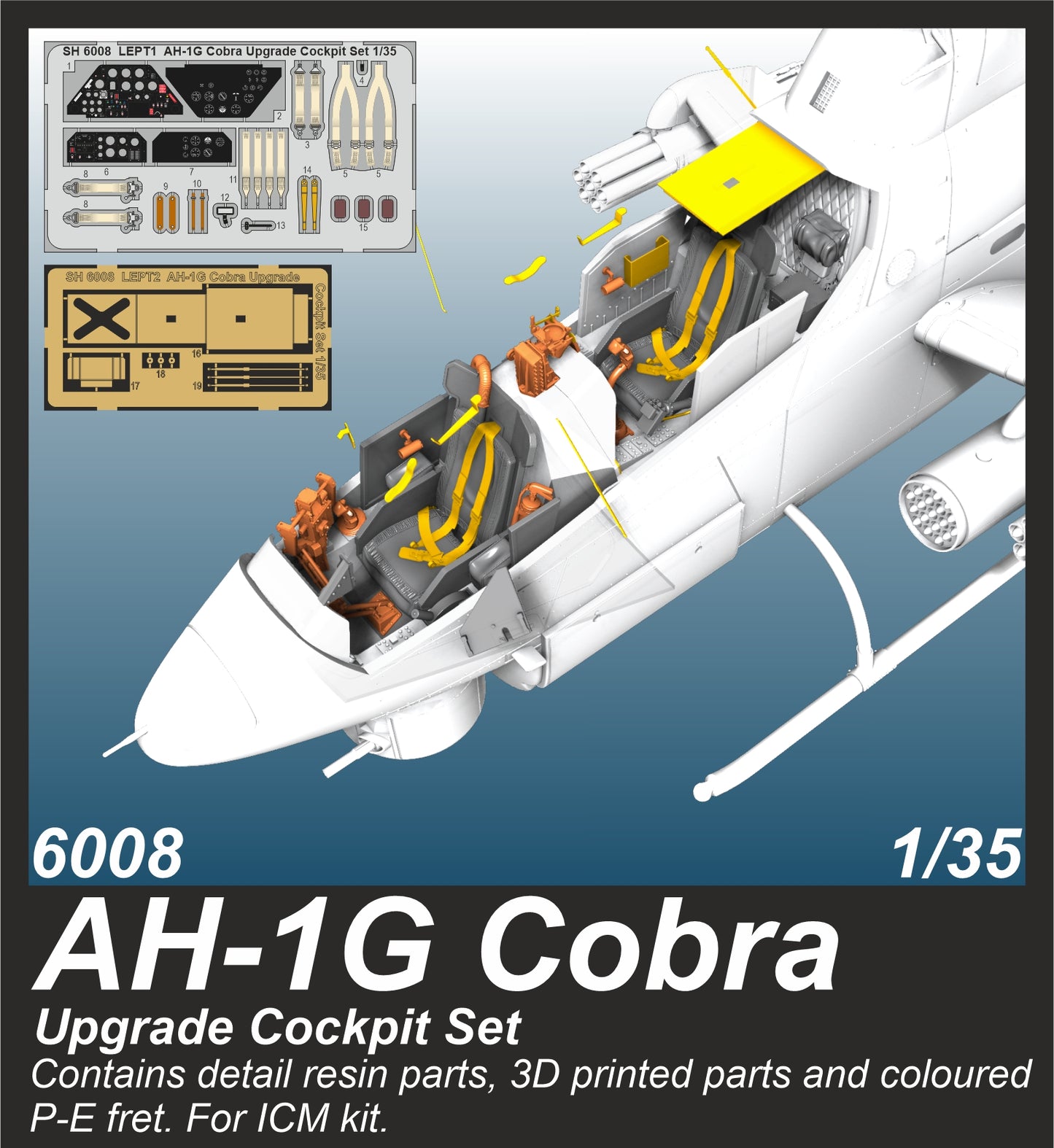 CMK/Czech Master Kits 6008 1:35 Bell AH-1G Cobra Upgrade Cockpit Set