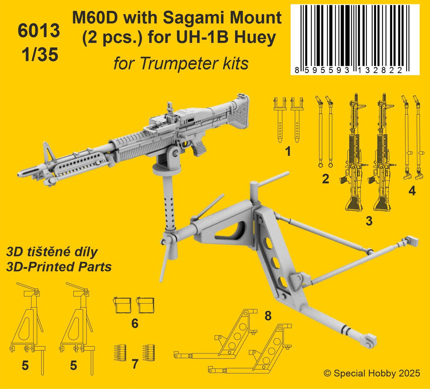 CMK/Czech Master Kits 6013 1:35 M60D with Sagami Mount (2 pcs.) for Bell UH-1B Huey