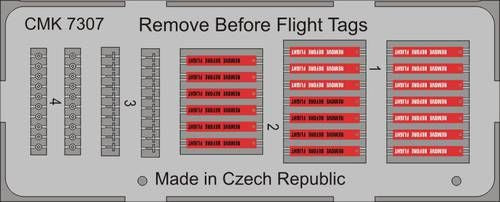 CMK/Czech Master Kits 7307 1:72 Remove Before Flight Tags (20 pc)