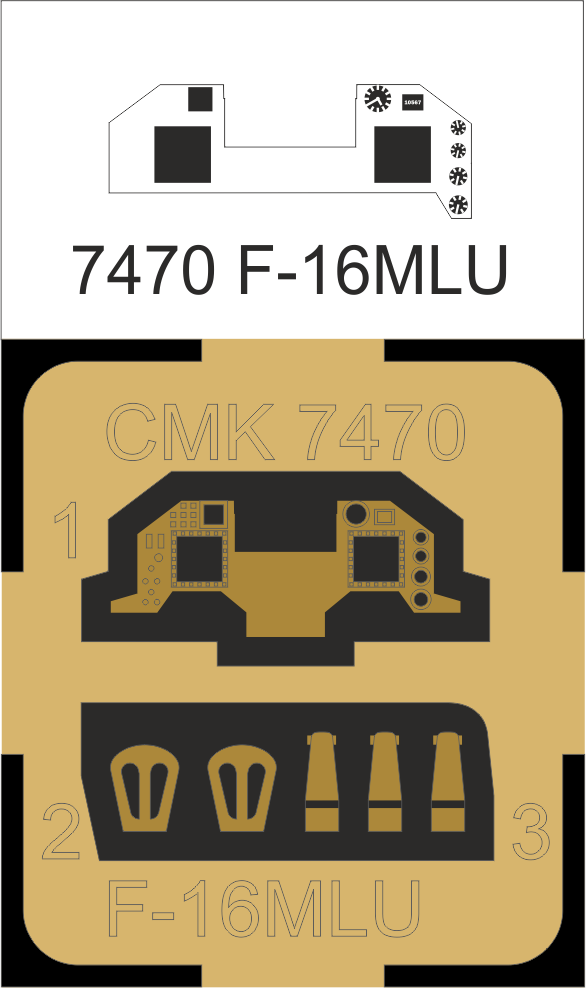 CMK 7470 1:72 Lockheed-Martin F-16 MLU Cockpit Set