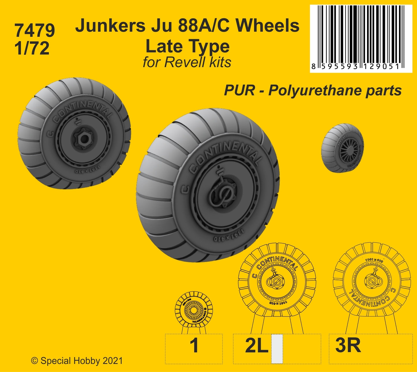 CMK 7479 1:72 Junkers Ju-88A/C Wheels Late Type