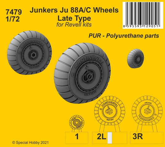 CMK 7479 1:72 Junkers Ju-88A/C Wheels Late Type