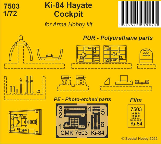 CMK 7503 1:72 Nakajima Ki-84 Hayate Cockpit Set