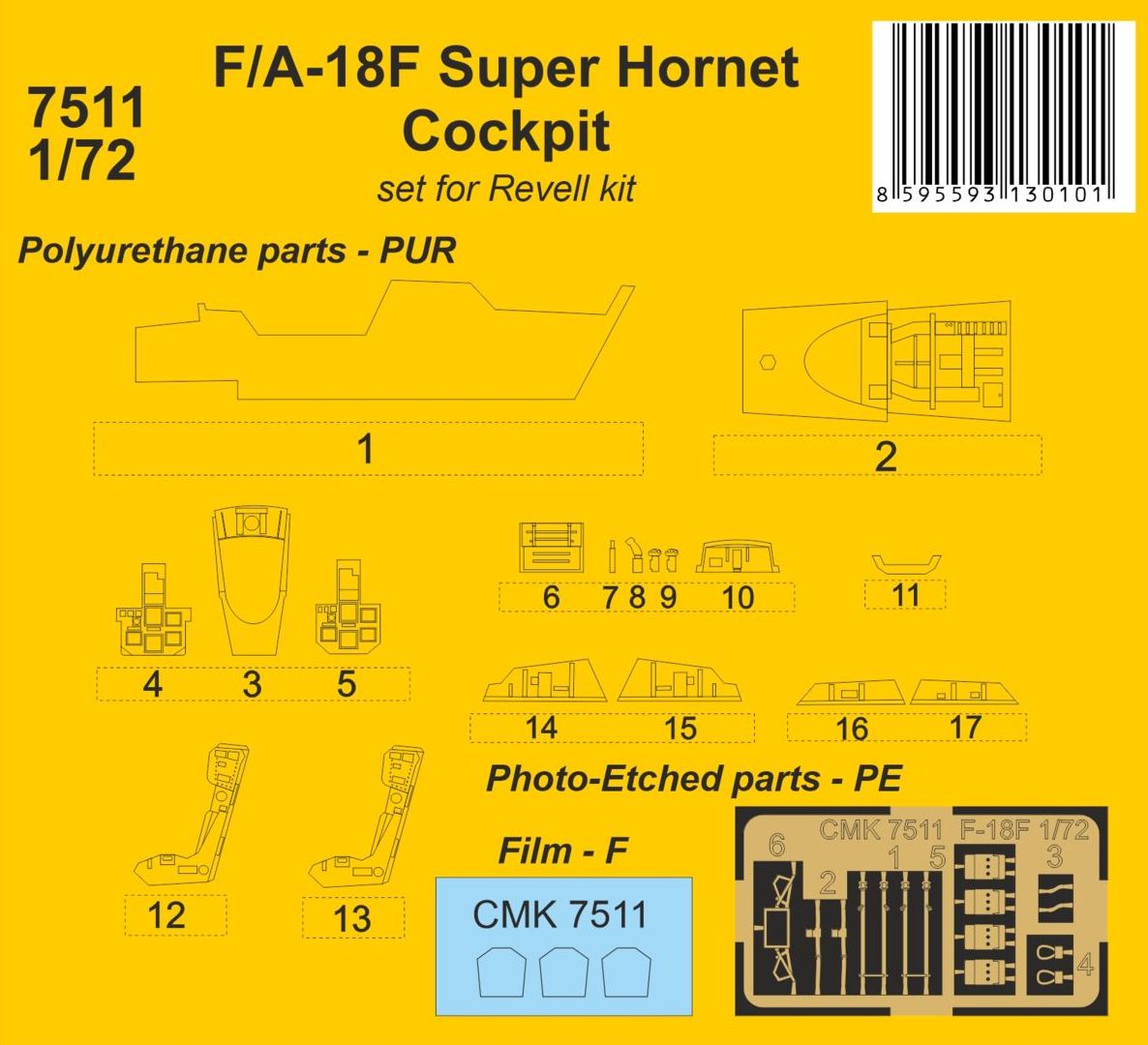 CMK 7511 1:72 Boeing F/A-18F Super Hornet Cockpit