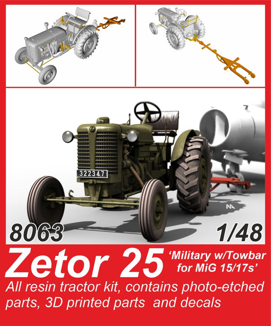 CMK 8063 1:48 Zetor 25 'Military w/Towbar for Mikoyan MiG-15/MiG-17s'