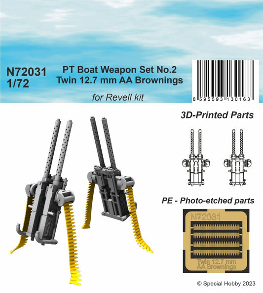 CMK N72031 1:72 PT Boat Weapon Set No.2 - Twin 12.7mm AA Brownings