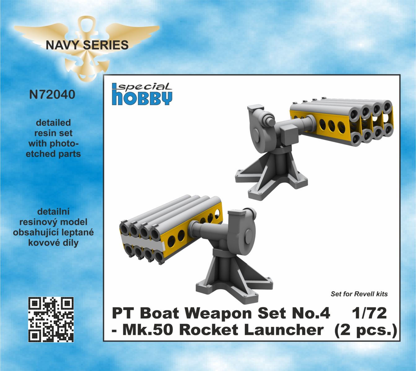 CMK N72040 1:72 PT-109 Patrol Torpedo Boat Weapon Set No.4 - Mk.50 Rocket Launcher (2 pcs.)