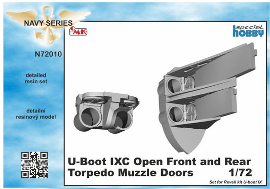 CMK N72010 1:72 Type IXC Opened Front and Rear Torpedo Muzzle Doors