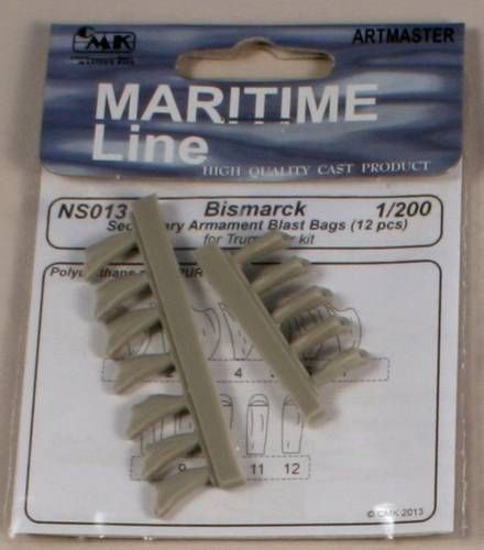 CMK Maritime Line NS013 1:200 Bismarck German Battleship 1941 Secondary Armament Blast Bags (12 pcs)