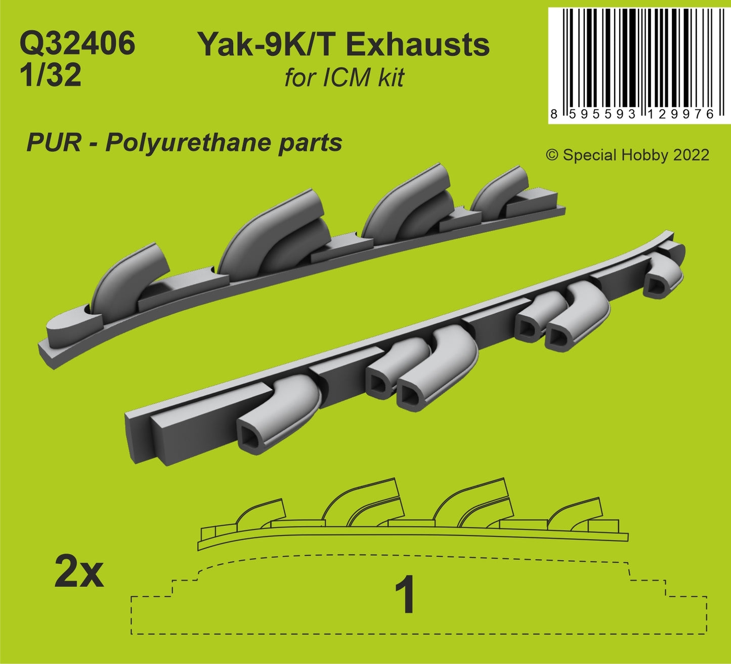 CMK Q32406 1:32 Yakovlev Yak-9T Exhausts