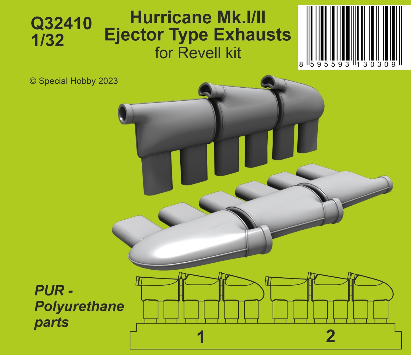 CMK Q32410 1:32 Hawker Hurricane Mk.I/II Ejector Type Exhausts