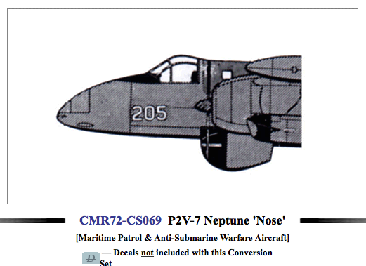 Czech Master Resin CS069 1:72 Lockheed P2V-7 Neptune 'Nose' Conversion