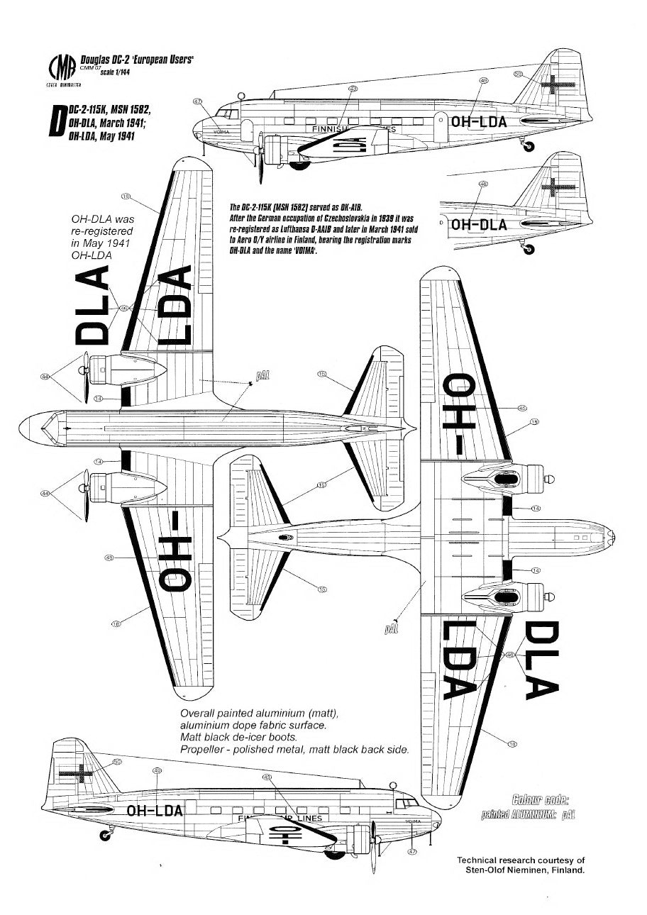 Czech Master Resin 144-007 1:144 Douglas DC-2 'European Users'