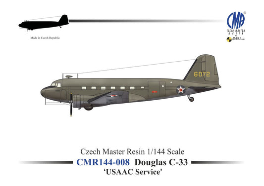 Czech Master Resin CMR144-008 1:144 Douglas C-33 Decals U.S. Army